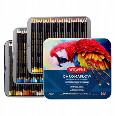 Derwent Chromaflow pastelky kreslící, 72 barev