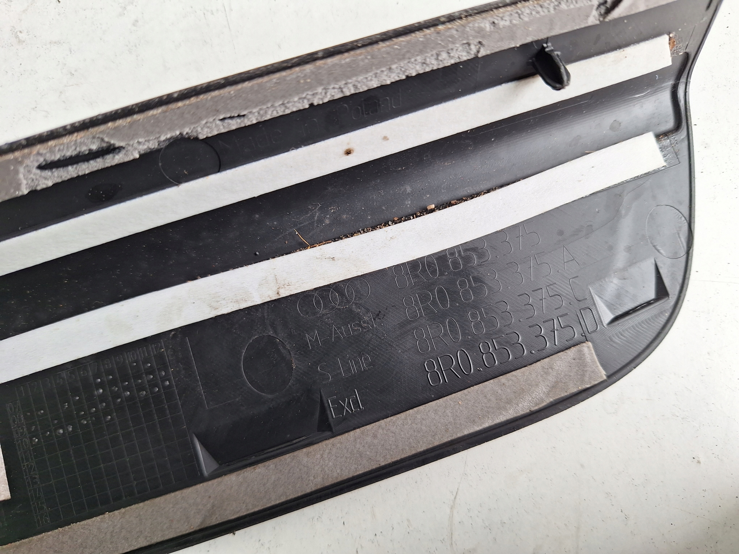 AUDI Q5 8R 08-12 moulding threshold S-LINE 4SZT.