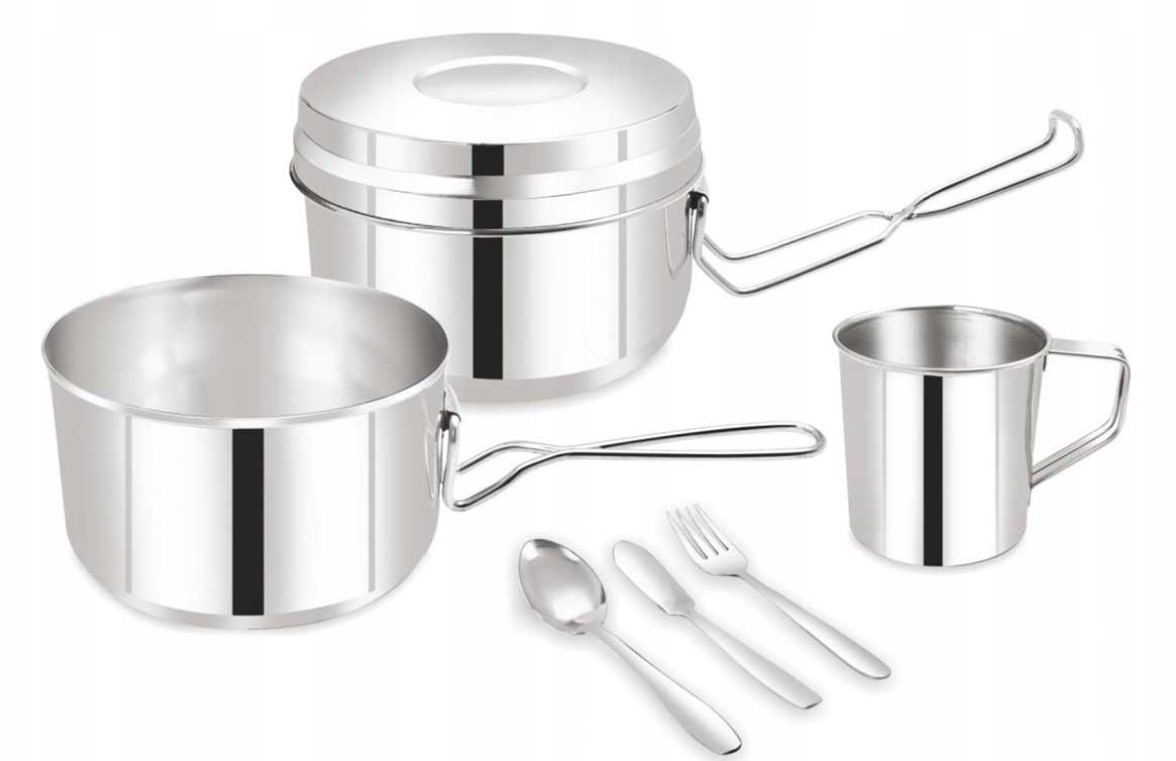 KINGHOFF STALOWA MENAŻKA TURYSTYCZNA, HARCERSKA 7 CZĘSCI EAN (GTIN) 5904830288285