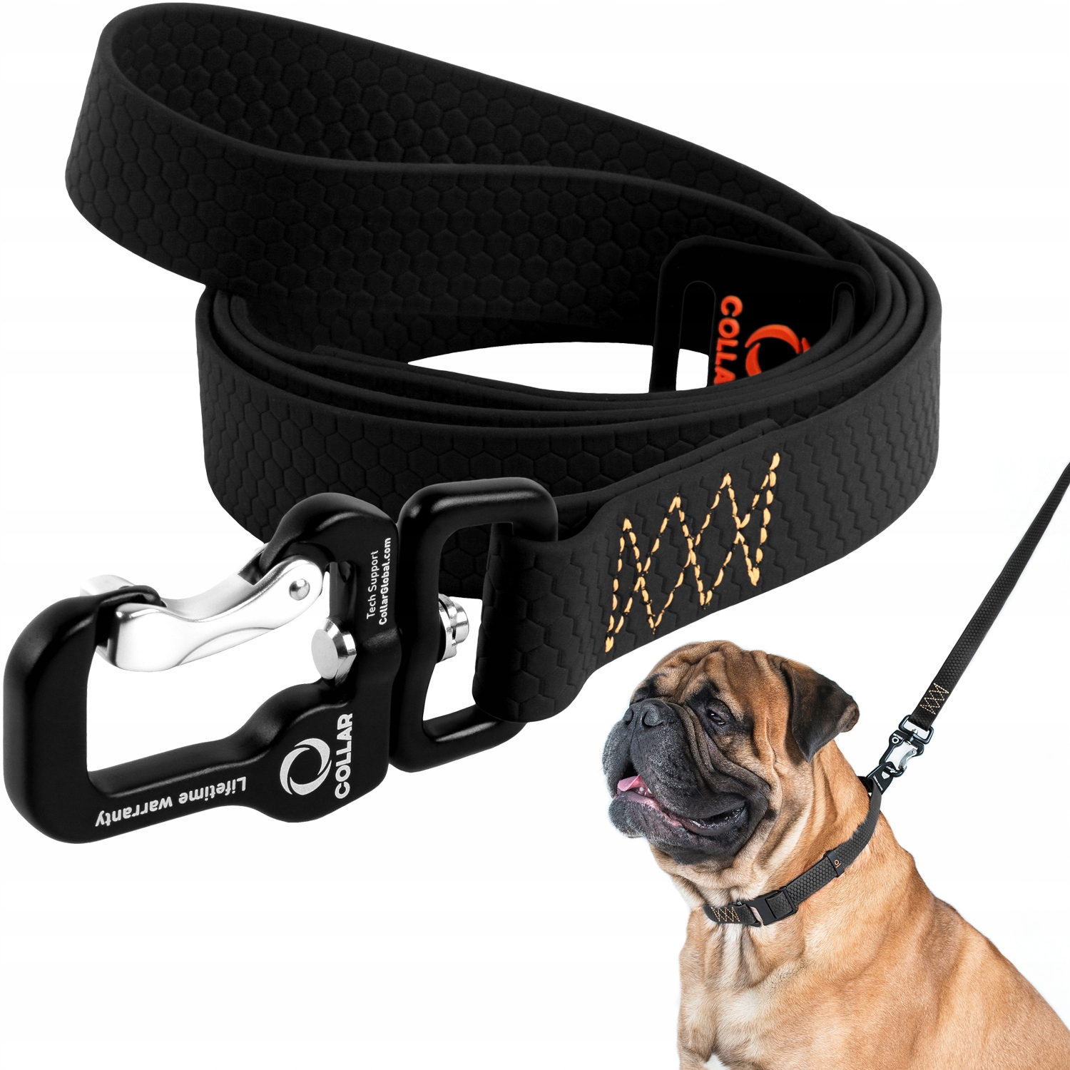 Smycz dla psa Mocna Evolutor, czarna, 210 cm, 25 mm