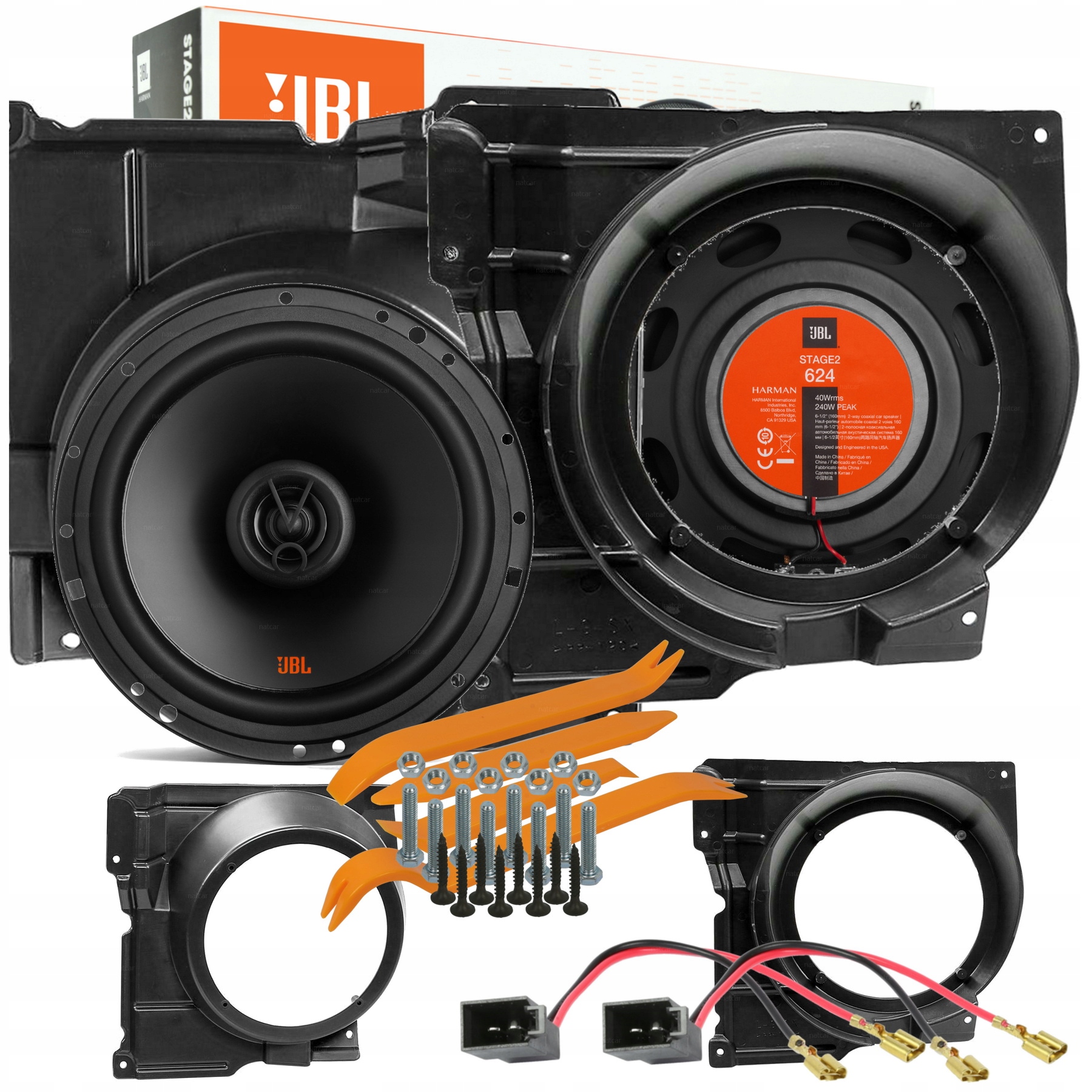 JBL STAGE2 624 GŁOŚNIKI VW POLO 6N2 PRZÓD DYSTANSE