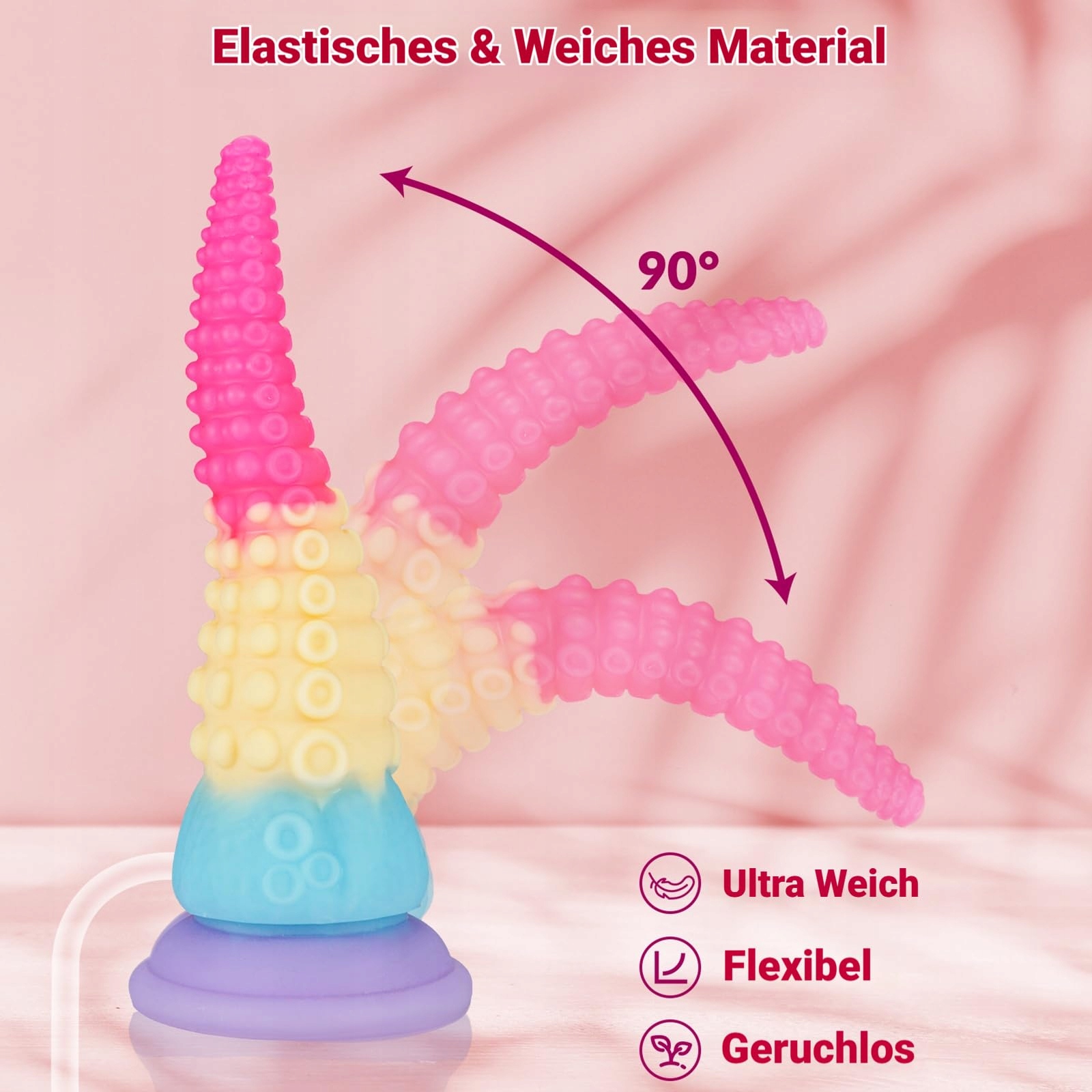 SPRITZ Dildo Potwór 20 CM Silikonowy Tentaklowy Dildo z Przyssawką — miniatura 5