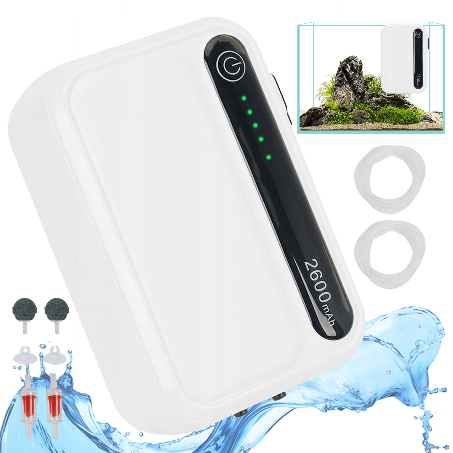 Levně Provzdušňovač Pro Akvárium Pumpa S Regulací Tichá 3W 3 L/min Regulace