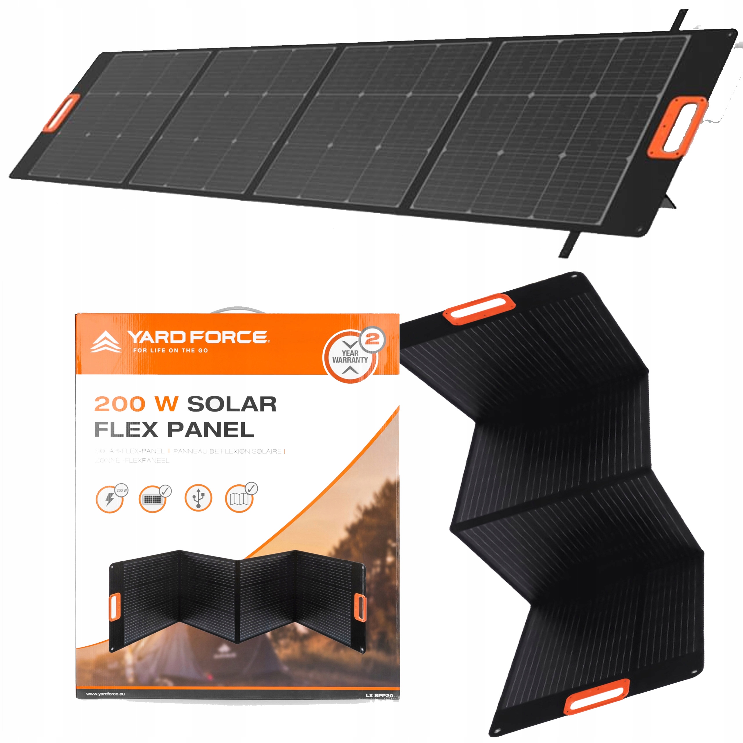 PRZENOŚNY PANEL SOLARNY YARD FORCE LX-SPP20 200W SKŁADANE USB ...