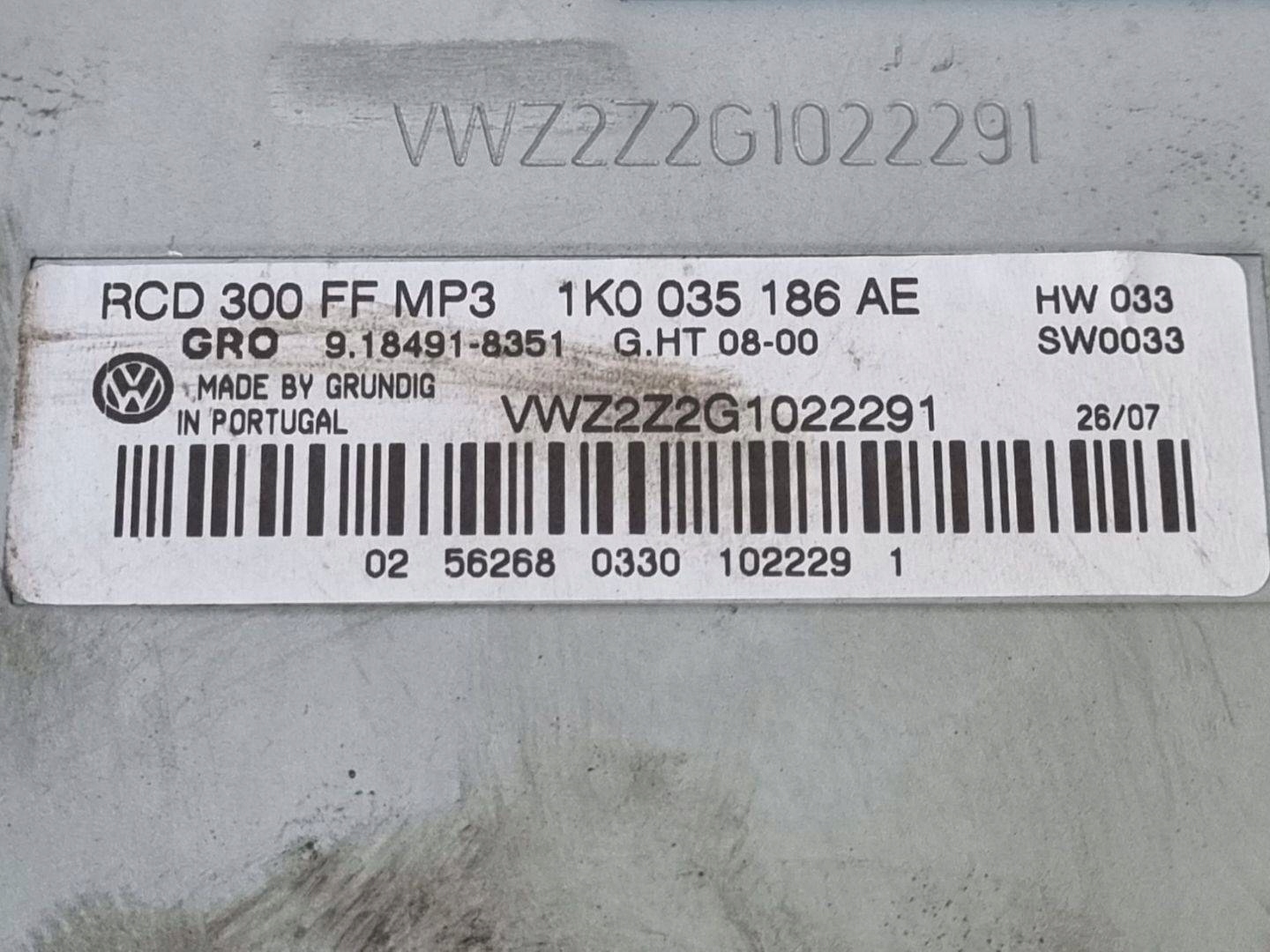 Radio samochodowe Volkswagen Eos 2007 1K0035186AE