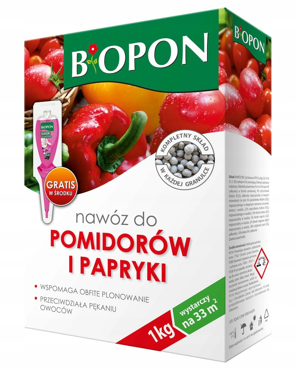 

Biopon nawóz do pomidorów i papryki granulat 1kg