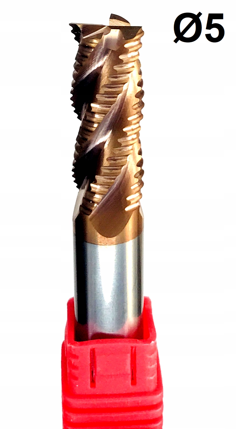 FREZ WĘGLIKOWY VHM Fi 5mm ZGRUBNY 55HRC TiSiN FV