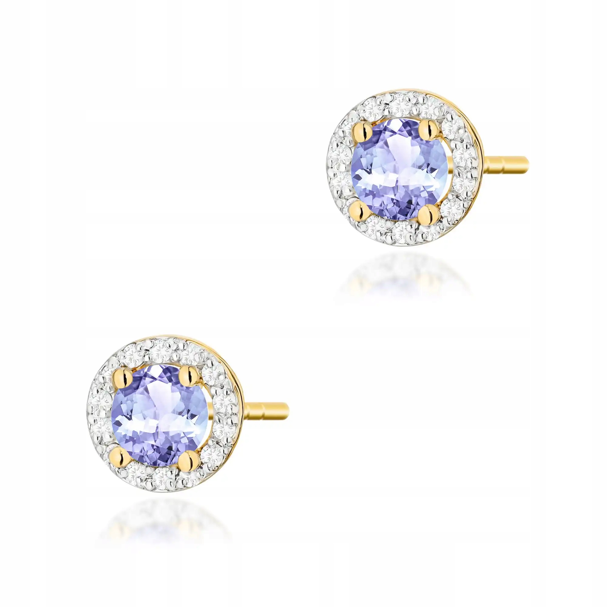 Náušnice ze zlata 585 s tanzanitem 0,50ct značkové módní od klenotníka jako dárek