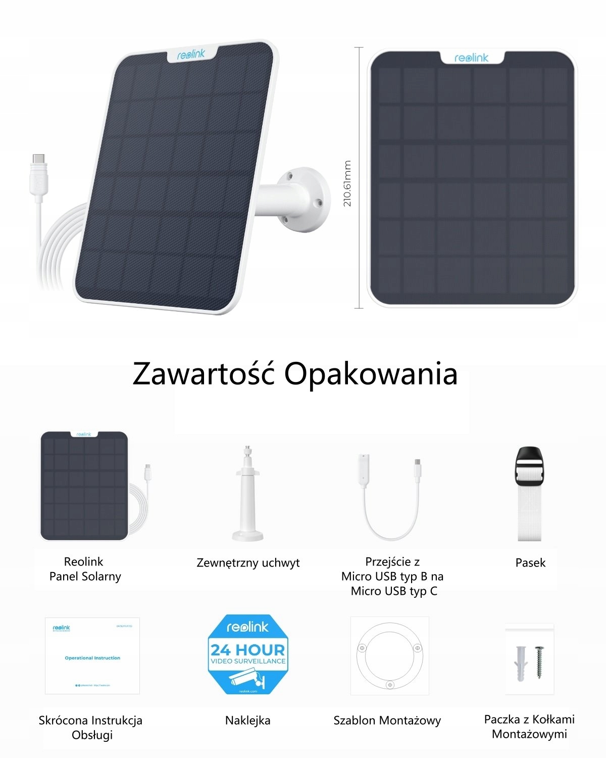 Panel solarny 2 5,8W do kamer biały Reolink Rodzaj inny