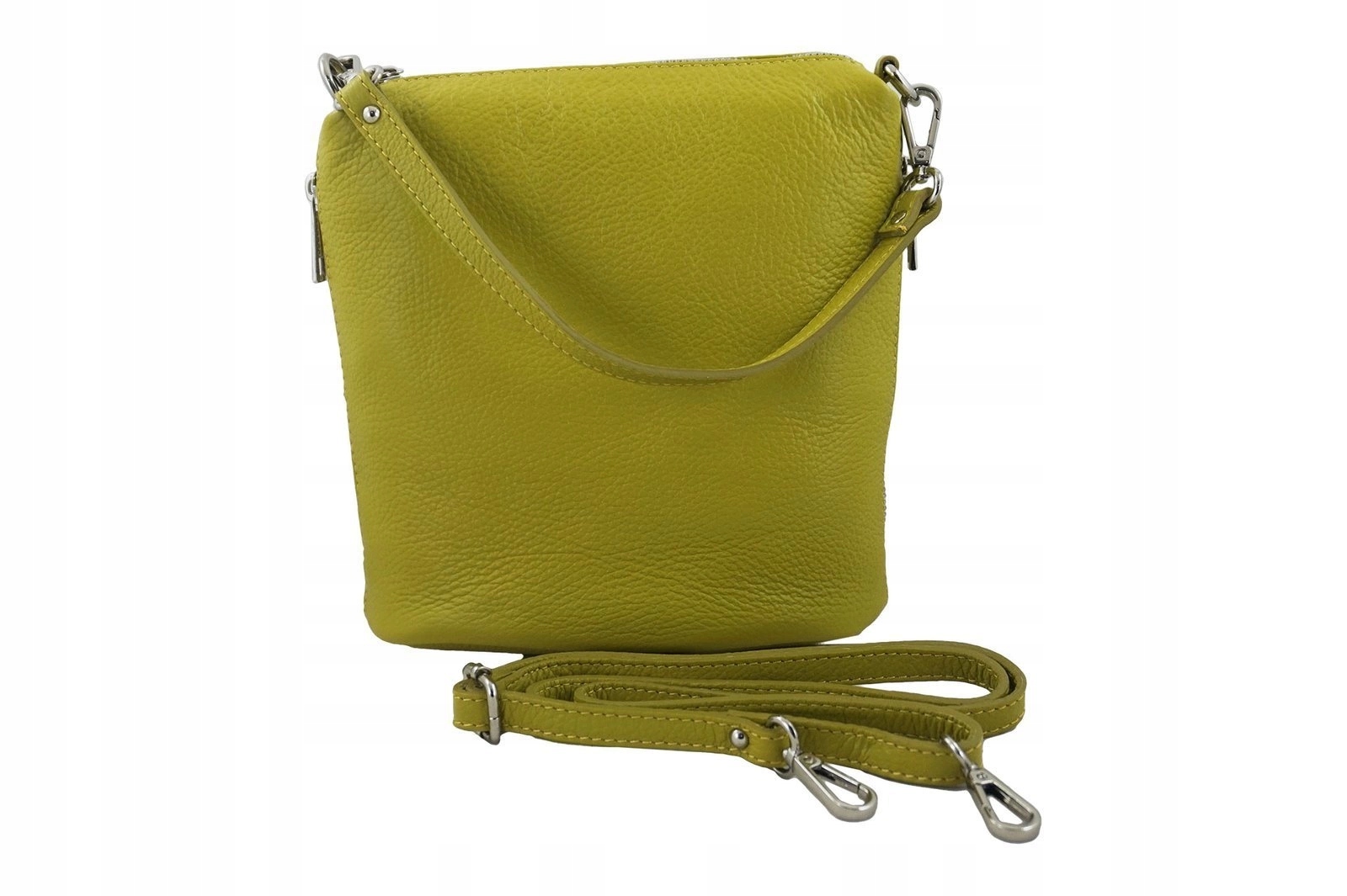 Malá dámská kabelka přes rameno z přírodní kůže pistáciově zelená