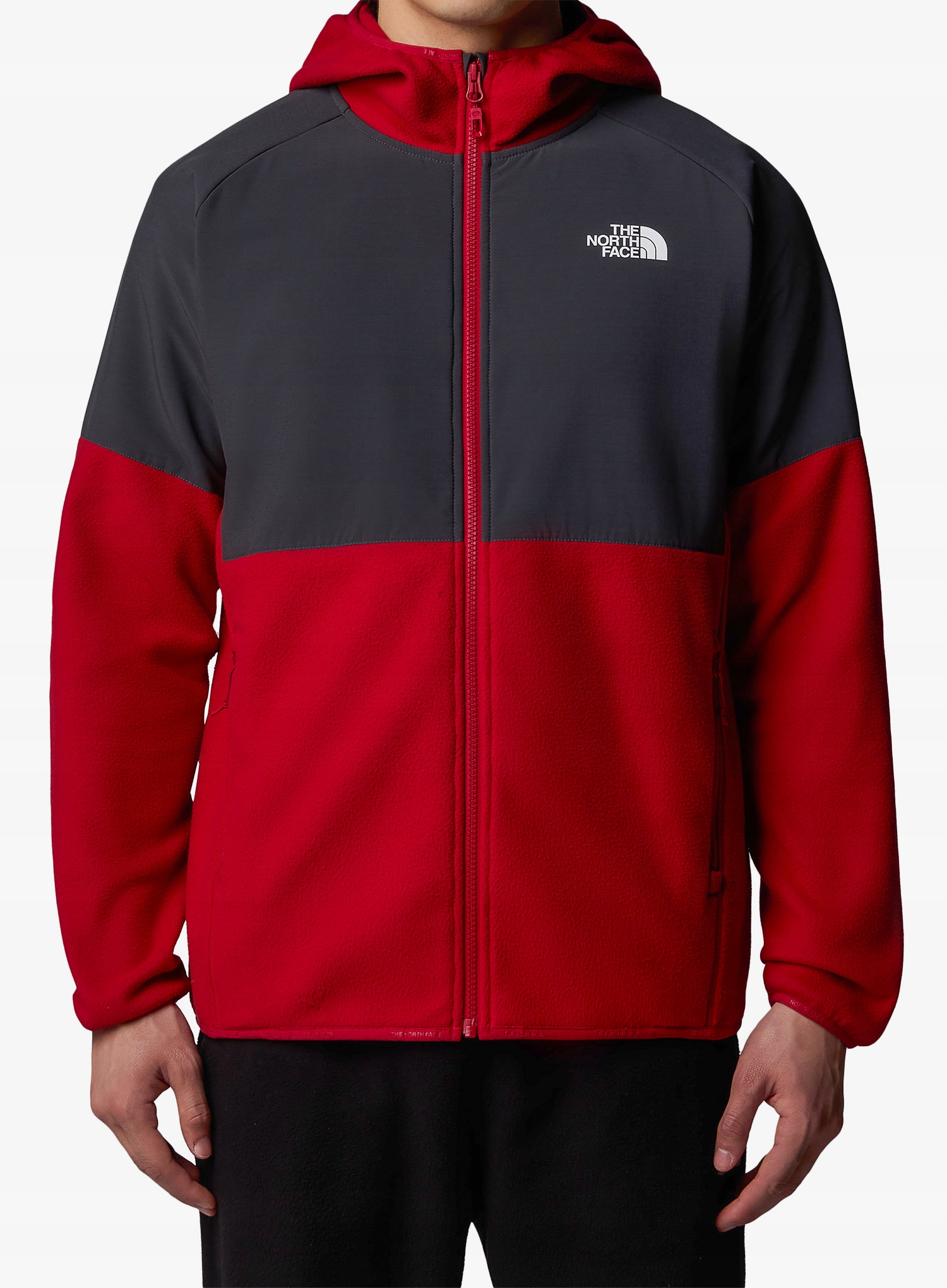 The North Face Glacier Heavyweight Full Zip Hd Garnet Red/Asphalt Gre XXL