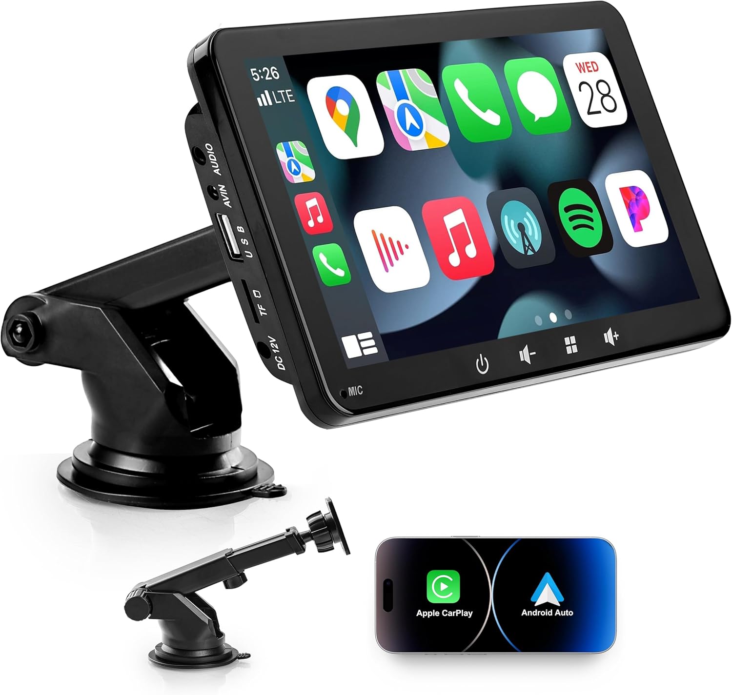 Automobilový displej Pashlysh 7" CarPlay a Android Auto, dotykový