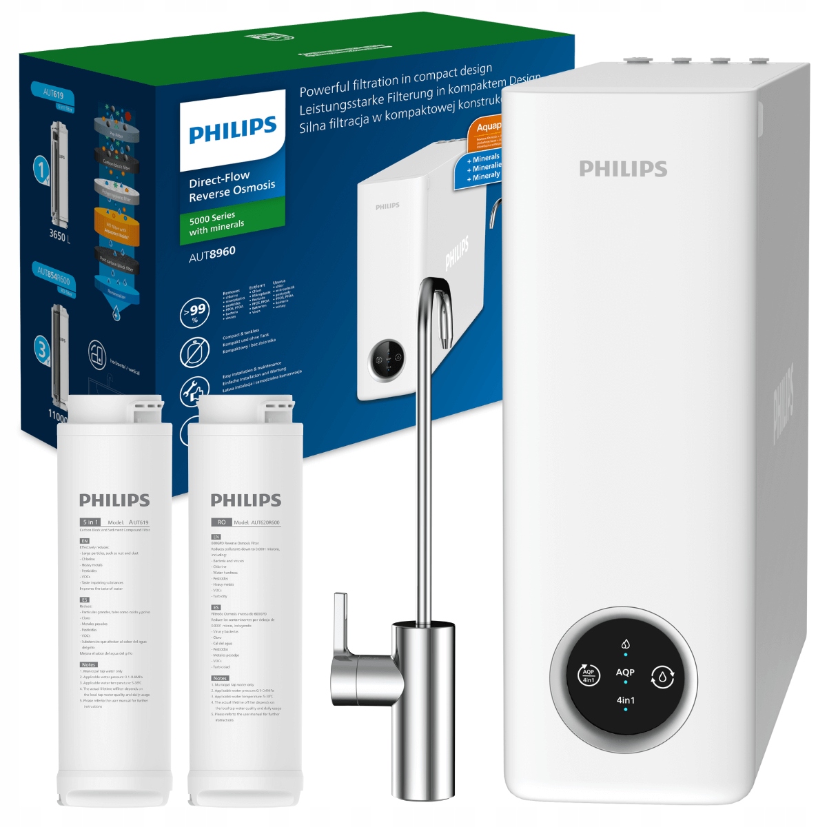 Philips AUT8960/10 filtr odwróconej osmozy z przepływem bezpośrednim