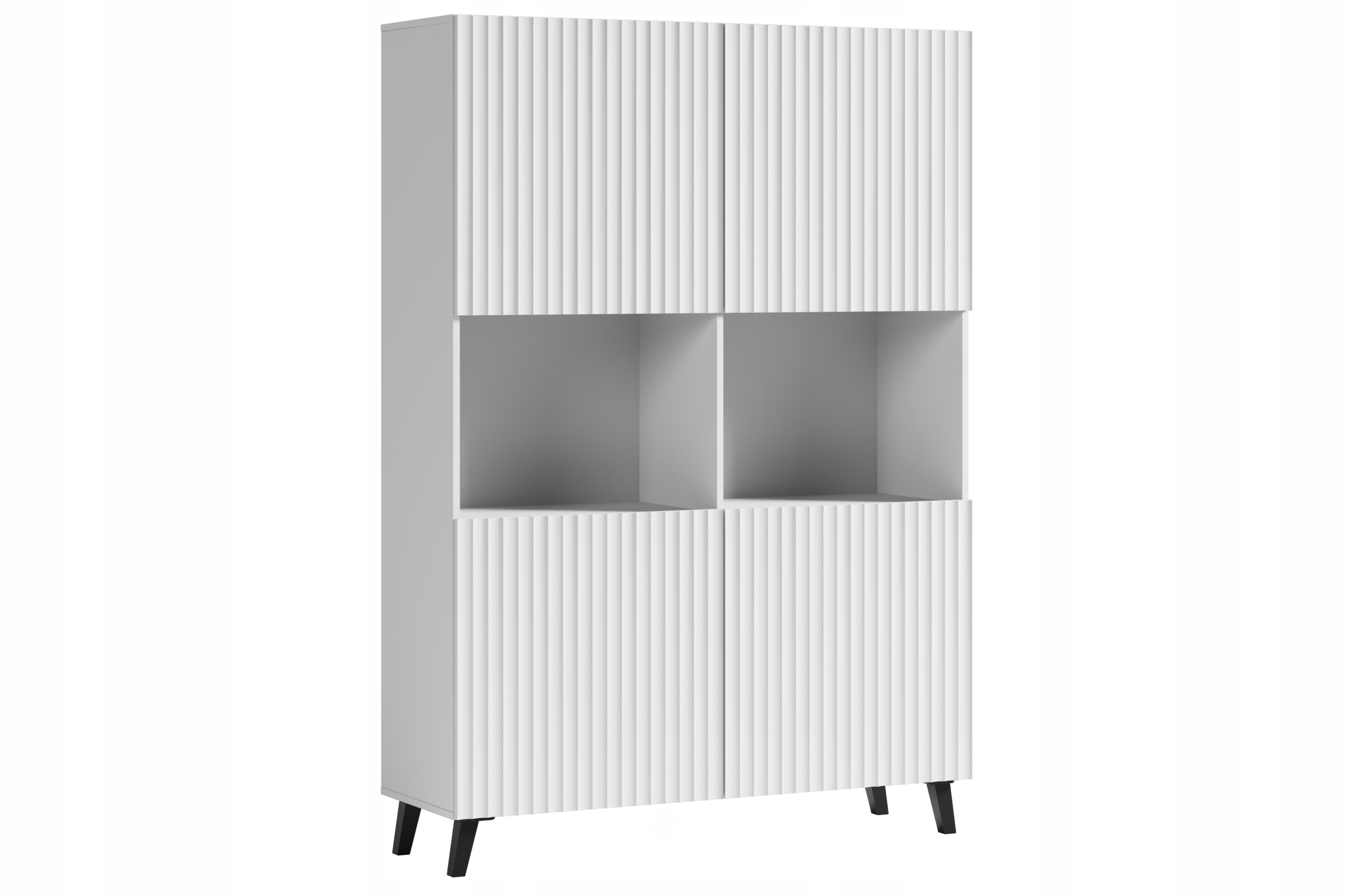 Vysoká komoda Phuket 160 cm, přední strany z Mdf, vitrína, s tlumením dovírání