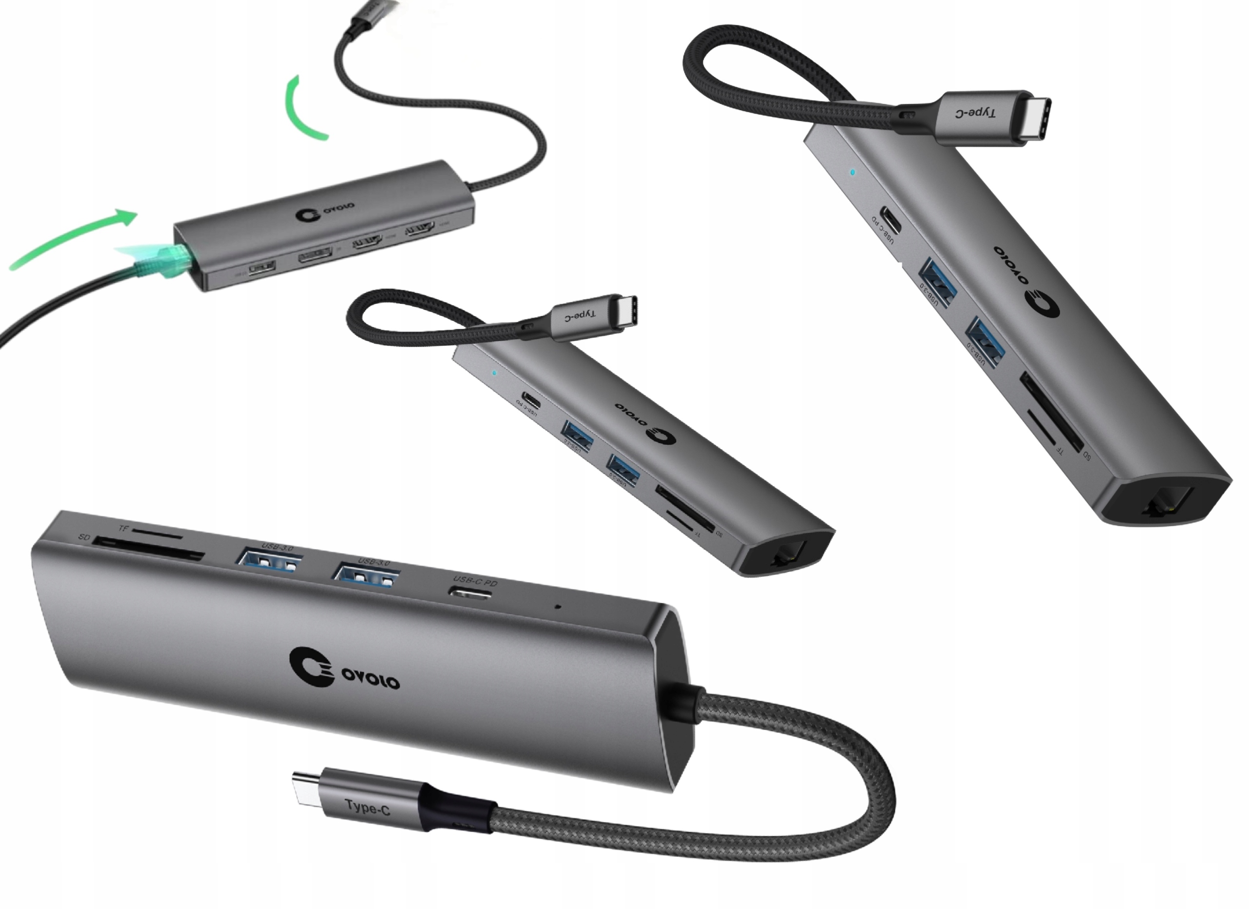 Usb-c 2xHDMI 4K DisplayPort Lan Ethernet Hub pro notebook Razer Dual Monitor