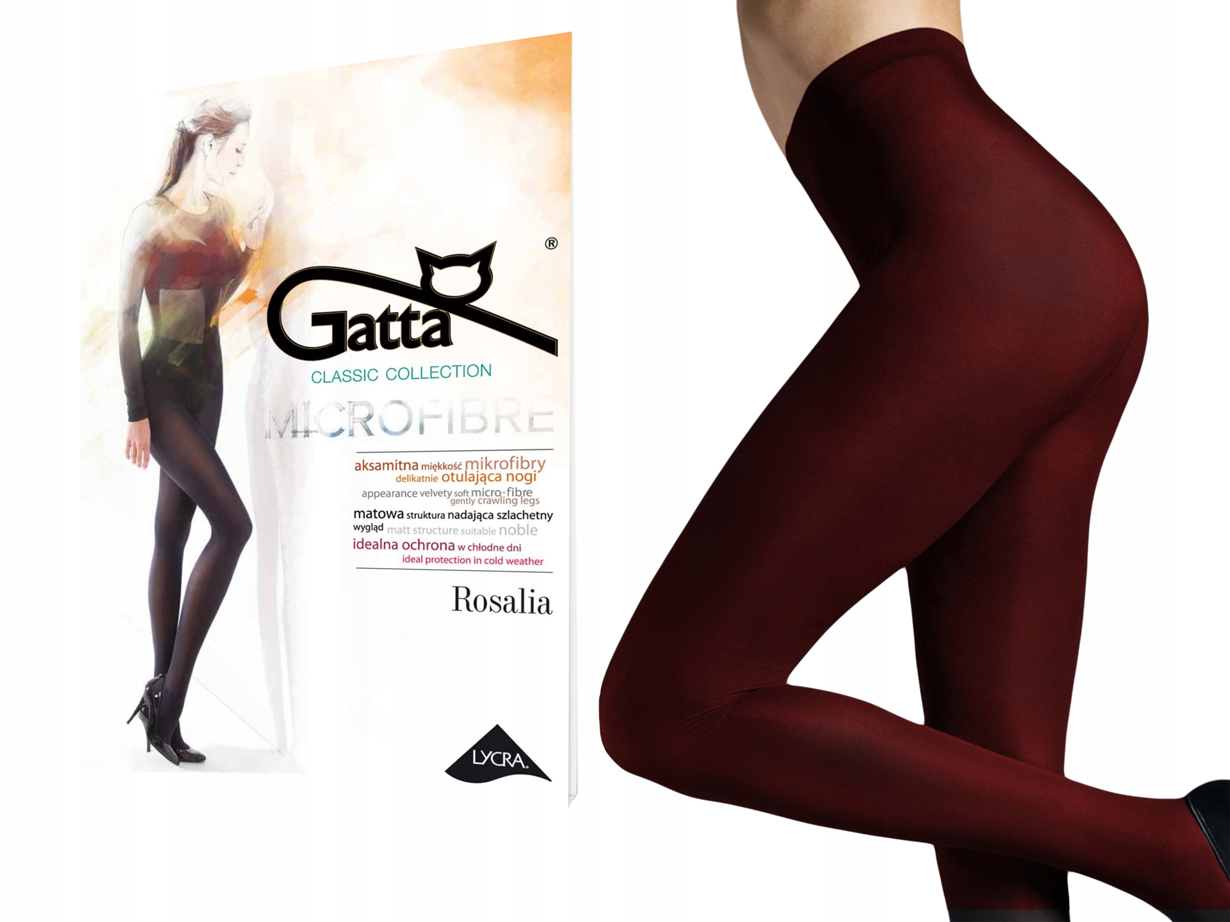 

Gatta Rosalia rajstopy 40 den, bordo, 3-M