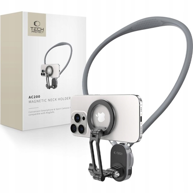 Uchwyt na szyję do telefonu Tech-Protect solidny, blaszki do MagSafe, lekki