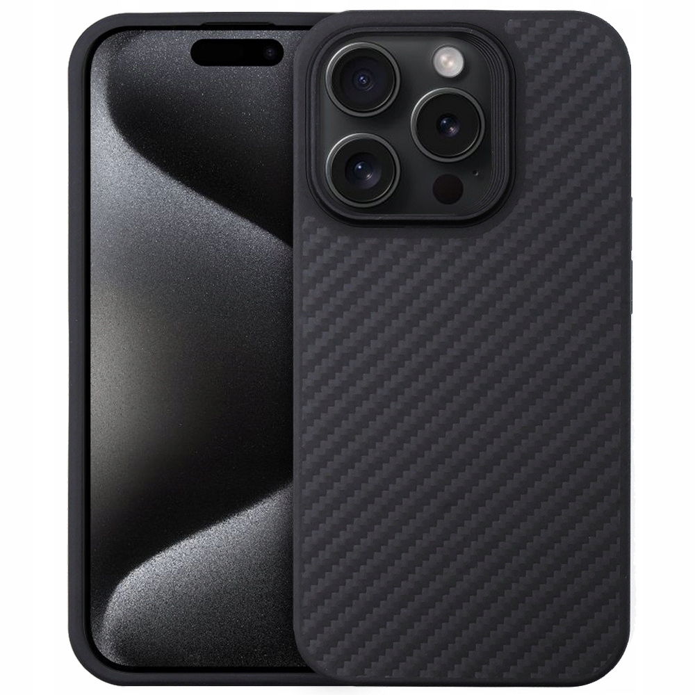 Pouzdro pro iPhone 15 Pro Max, Erbord Aramid Karbon pro MagSafe, Kryt