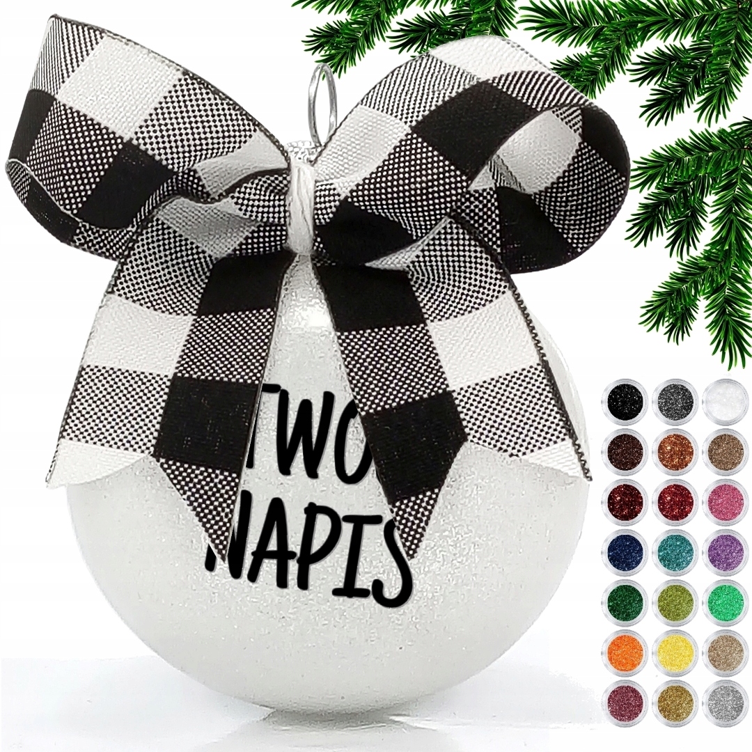 

PK25A Biała bombka na choinkę Personalizowana