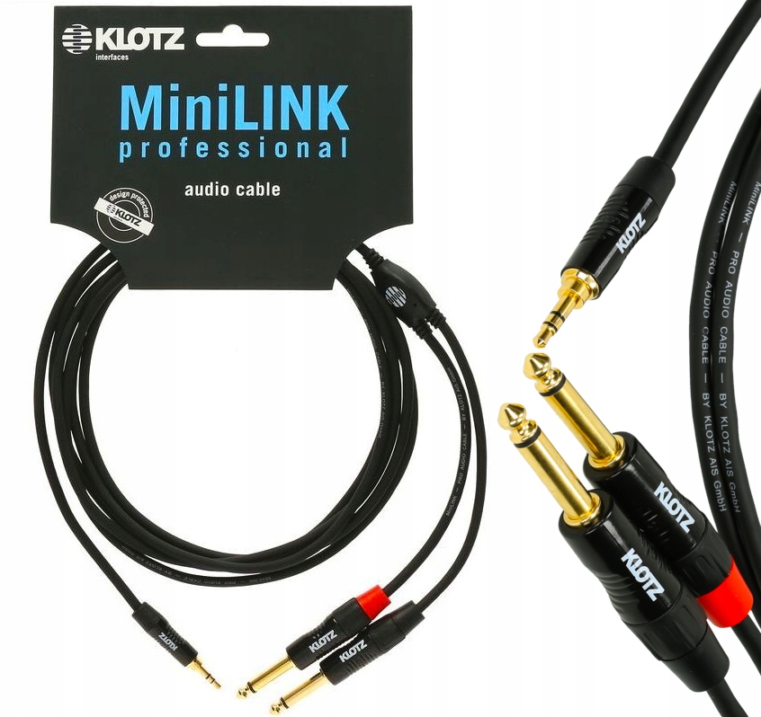 KLOTZ Kabel wtyk MINI JACK 3,5 / 2x JACK 6,3 1,5m