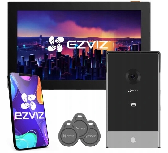 Wideodomofon WiFi Ezviz CP7 2K Czytnik Breloków Brama Furtka Ekran 7" 2K