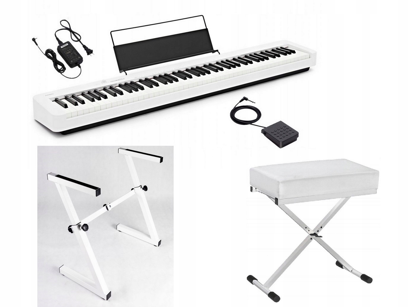 ZESTAW Pianino cyfrowe Casio CDP-S110 WE BIAŁE