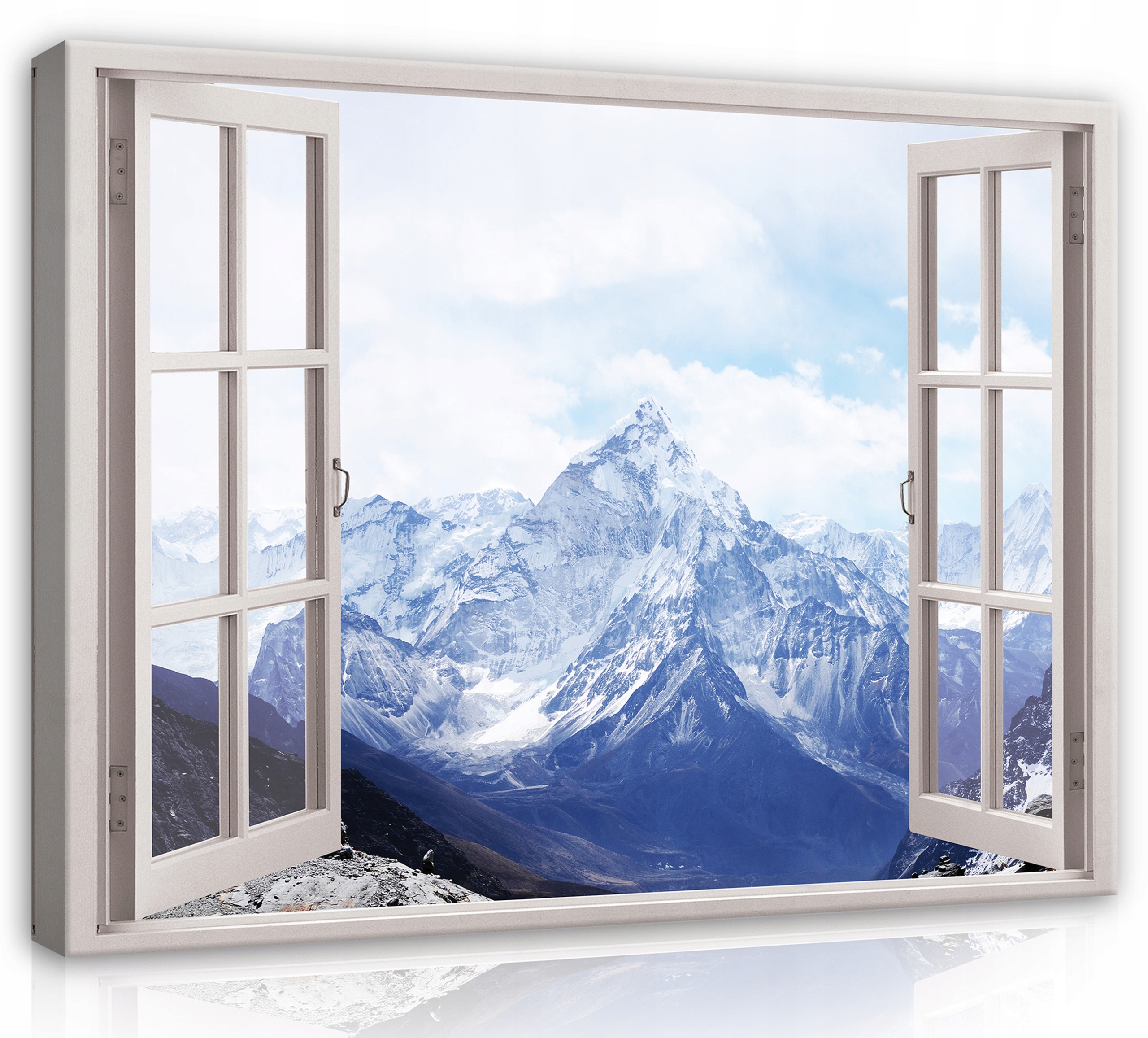Obraz Na Plátně Canvas 120x80 Okno Hory Vrcholy