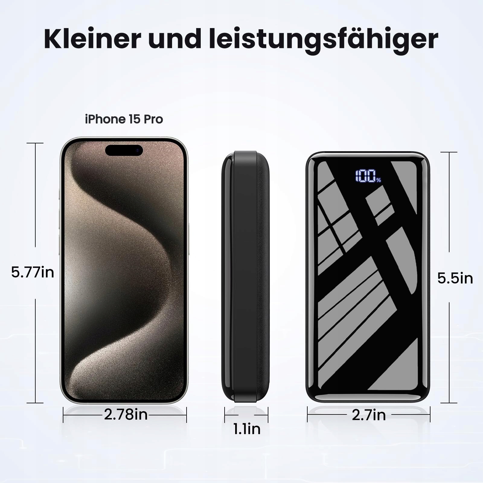 Bextoo Power Bank 27000mAh 225W USB-C LED iPhone 16 15 14 13 12 Pro — miniatura 8