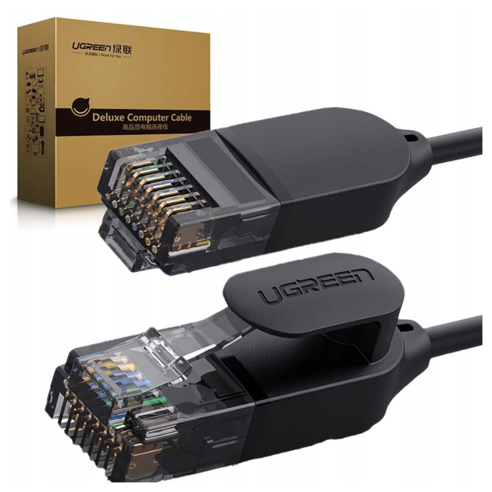 Kabel sieciowy Ugreen NW122 Ethernet RJ45, Cat.6A, Utp, 5m (czarny)