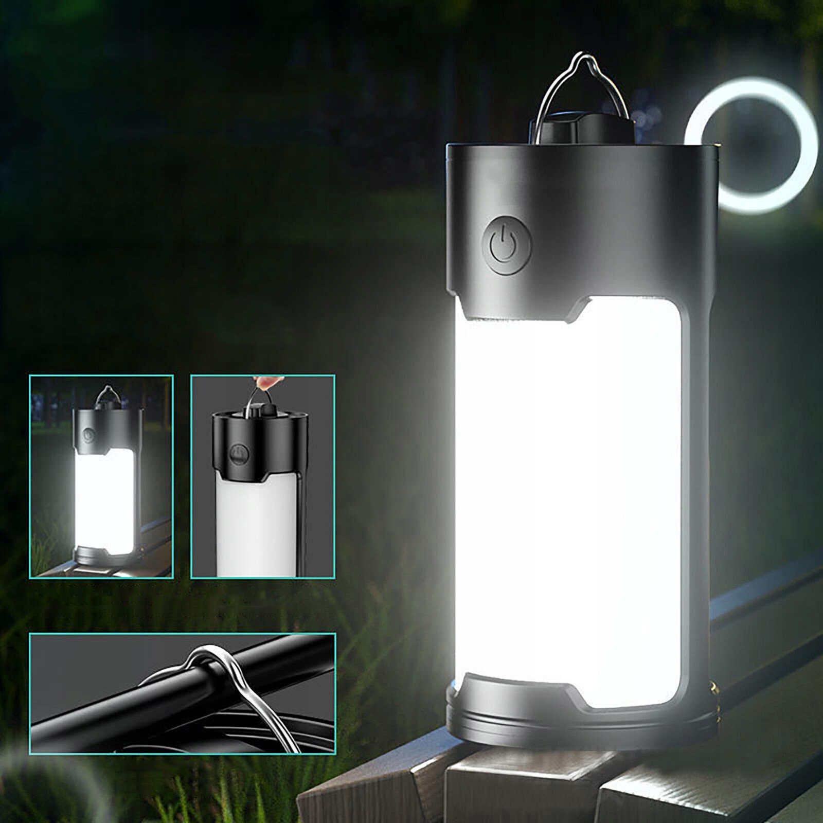 LAMPA KEMPINGOWA, LAMPA KEMPINGOWA LED LAMPY KEMPINGOWE USB LATARKA RĘCZNA Wysokość 15.8 cm