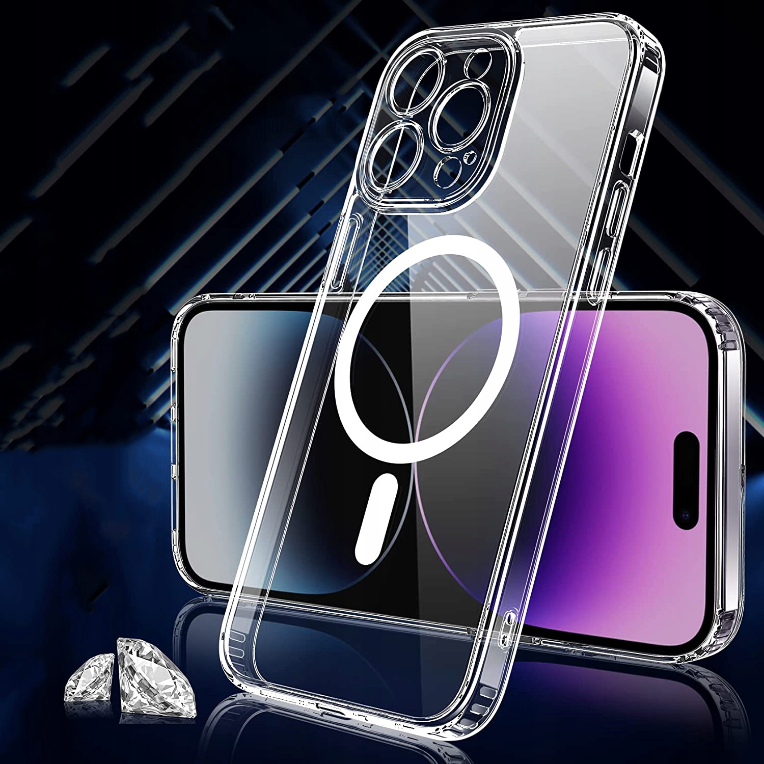 Etui do iPhone 15 PRO I WZMACNIANE CASE DO MAGSAFE ANTI-SHOCK + SZKŁO Dedykowany model iphone 15 Pro