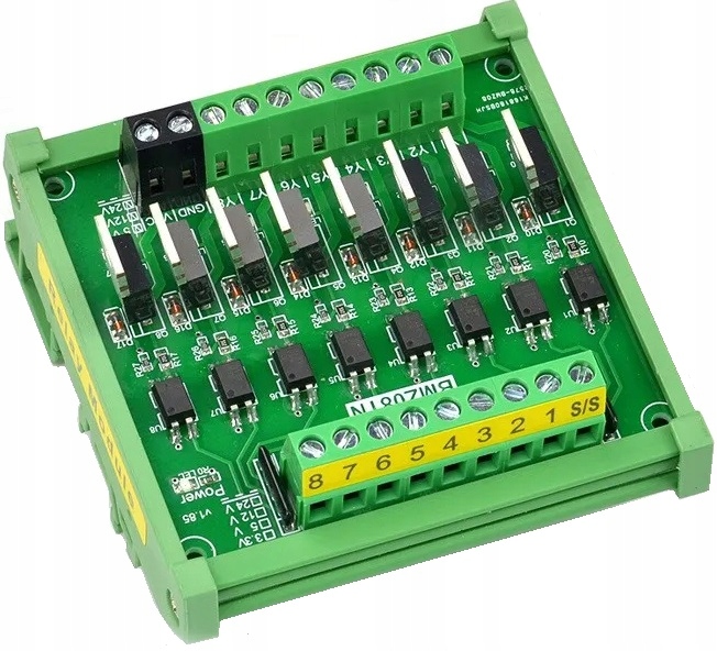 Optoizolátor 8 kanálů 24V DC 8A zesilovač pro Plc