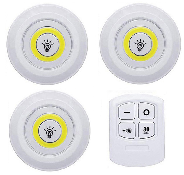 

3x Lampka Bezprzewodowa Led Lampa Na Baterie Pilot