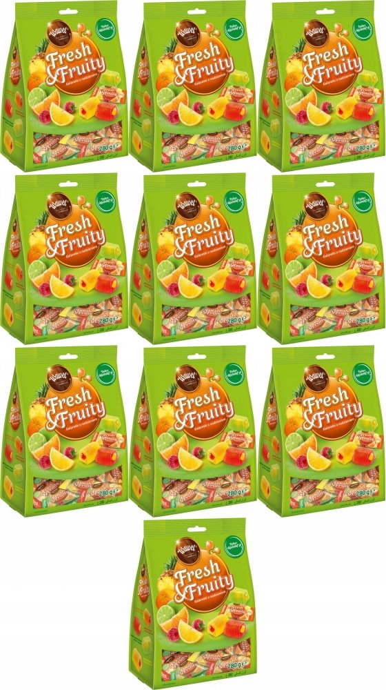 Cukierki Galaretka Owocowa Fresh&Fruity Słodycze na Wiosnę Wawel 245g x10
