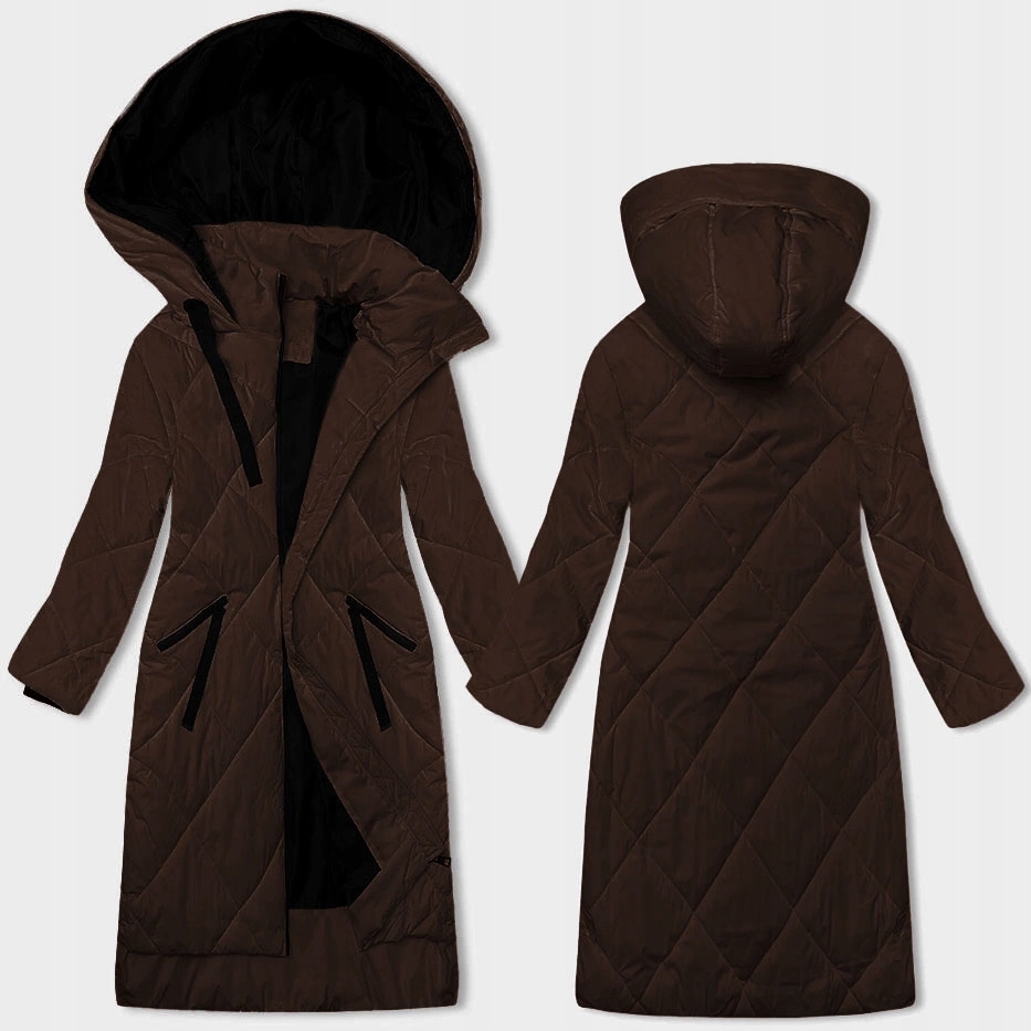 Volná Bunda Kapuce 5M3168 Čokoláda S (36)