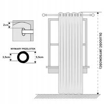 ZASŁONY EFE 150x160 SZARY PRZELOTKI Na Wymiar Styl Nowoczesny