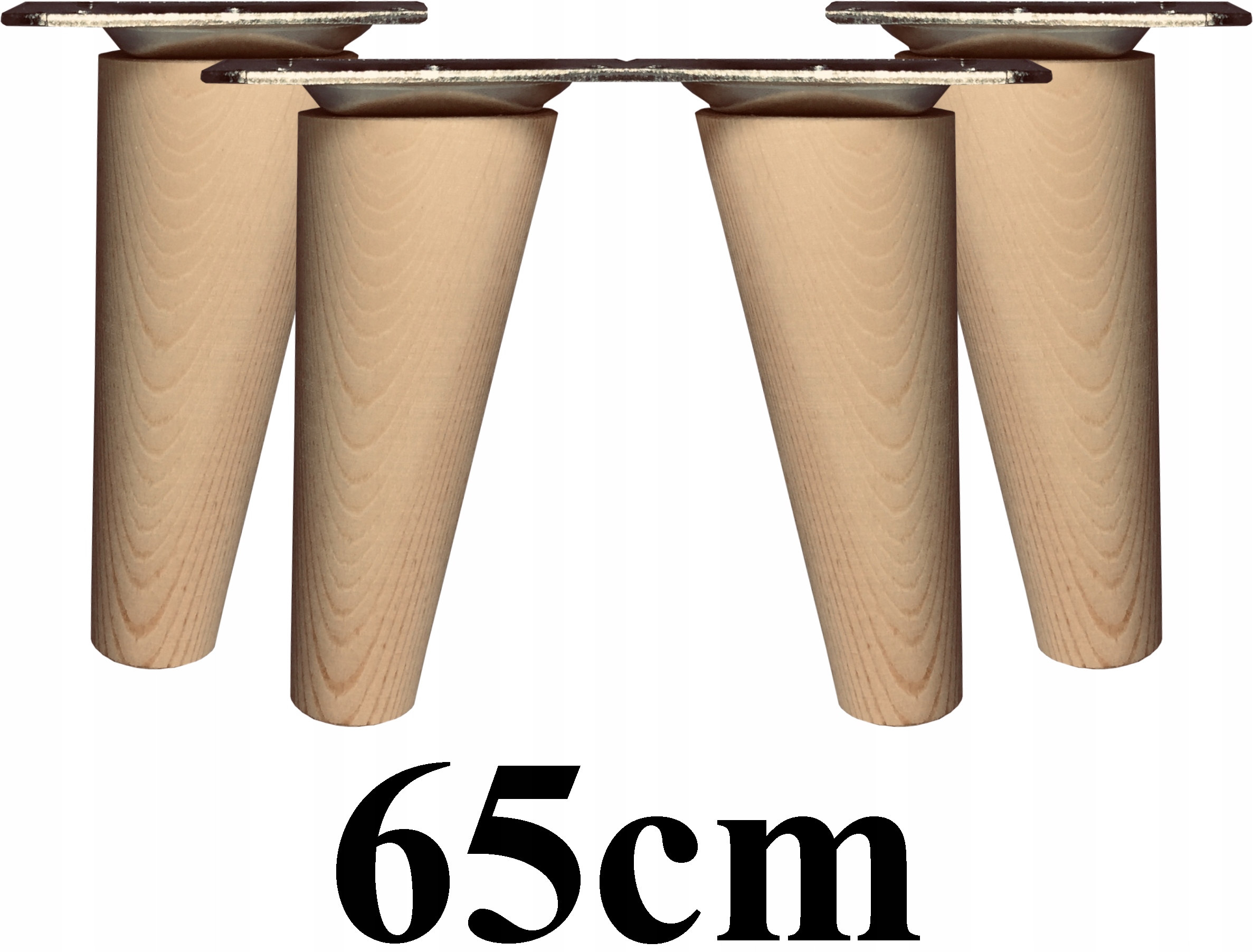 Nohy Nožky dřevěné šikmé 65 cm 4ks plechy