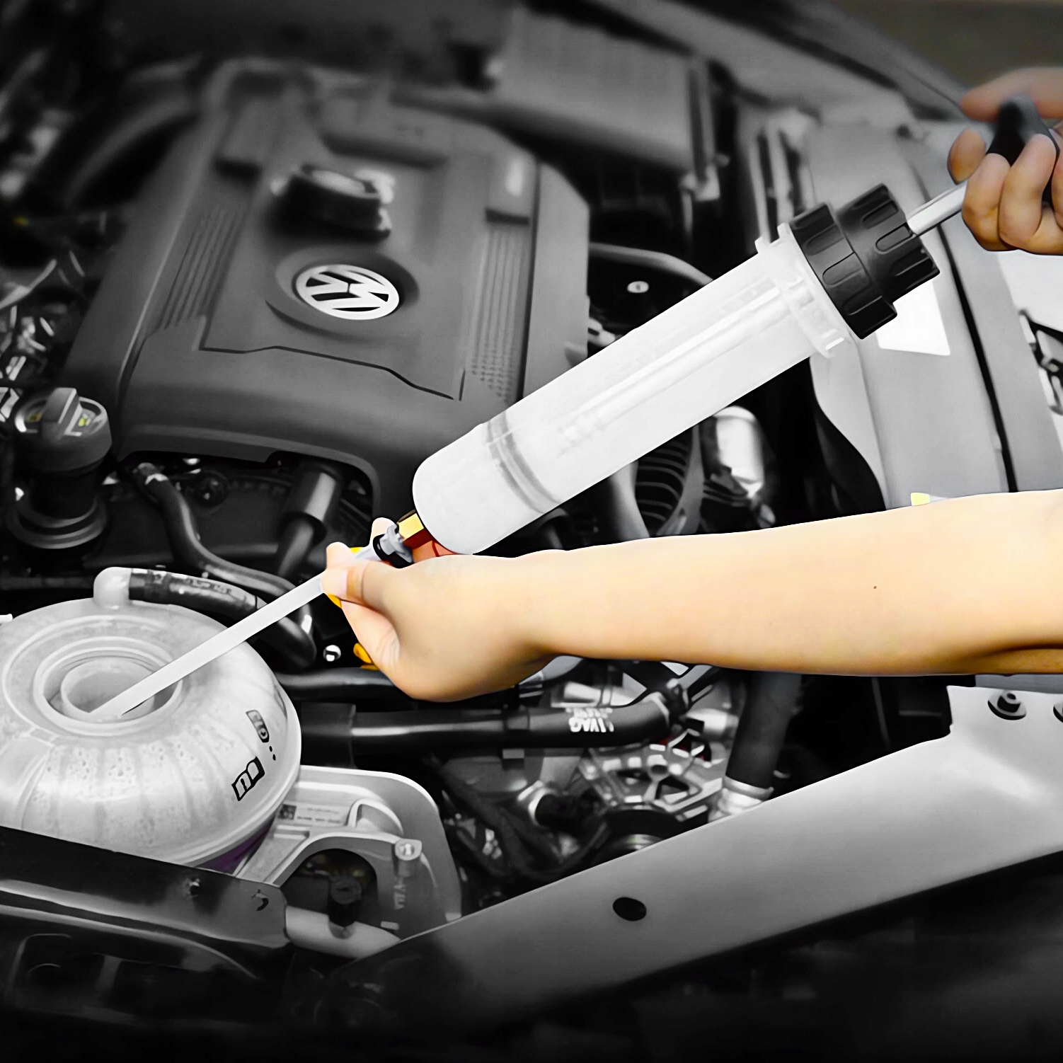 STRZYKAWKA POMPKA ODSYSARKA OLEJU PŁYN HAMULCOWY PALIWO WODY PRZEWODY 200ml Kod producenta 22007