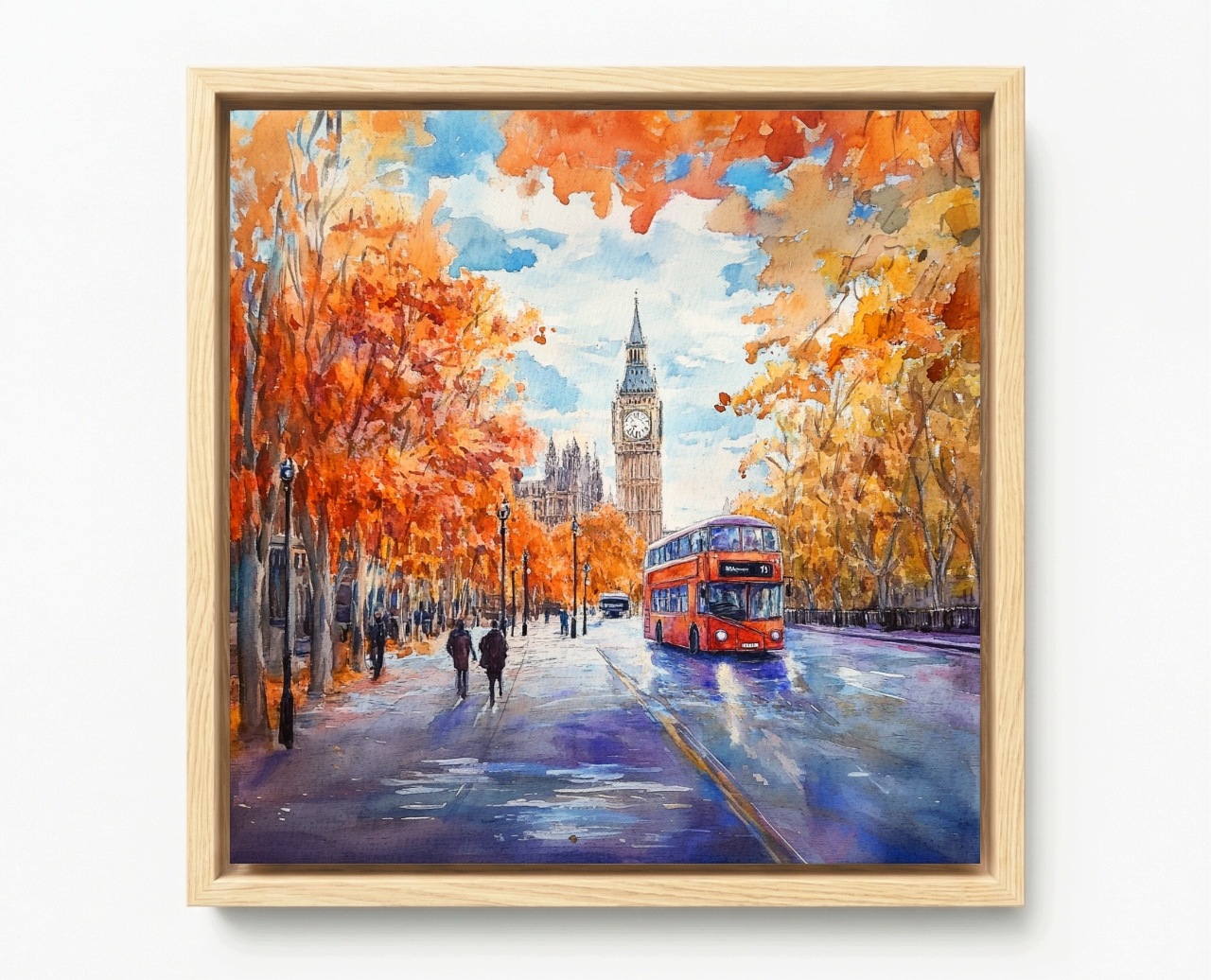 Obraz Rama American Box Mesto Londýn Big Ben Hodiny Ulica Autobus 60x60