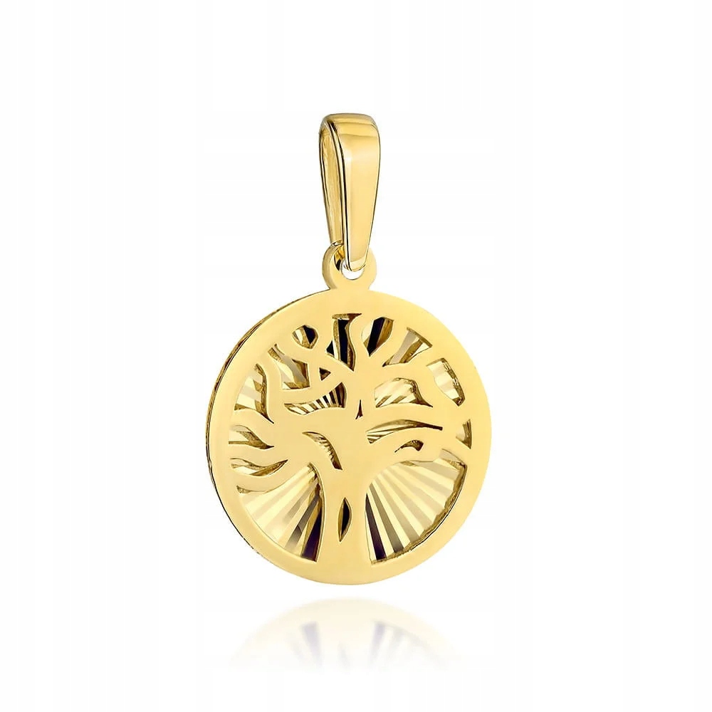 Přívěsek zlatý strom štěstí dvoudílný motiv stromu diamantování