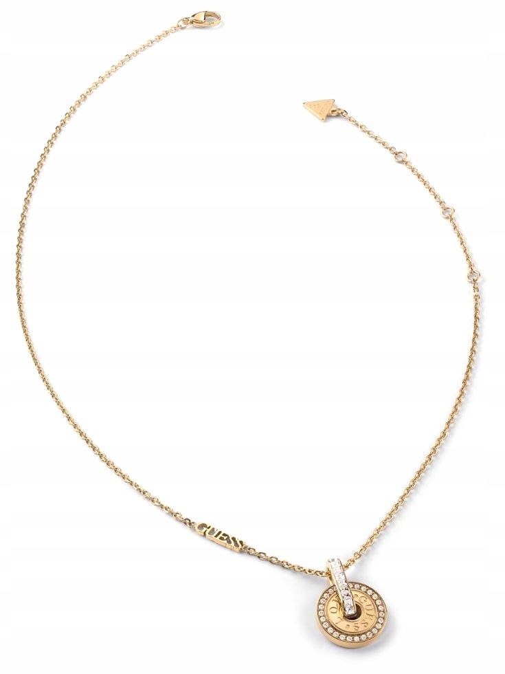 Zlatý náhrdelník Guess s kulatým přívěskem Love Guess JUBN04077JW