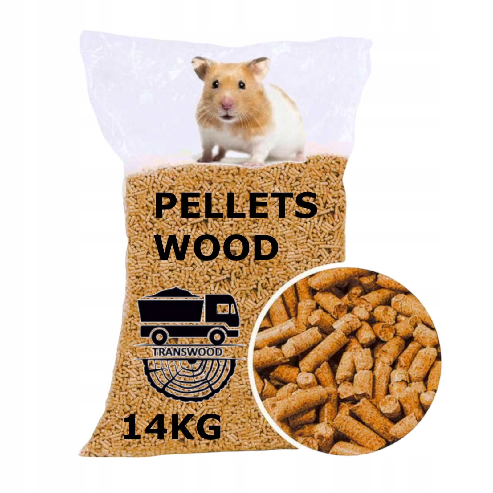 Levně Stelivo Dřevěné dřevěné pelety pro zvířata a hlodavce 14 kg Světlý Transwood