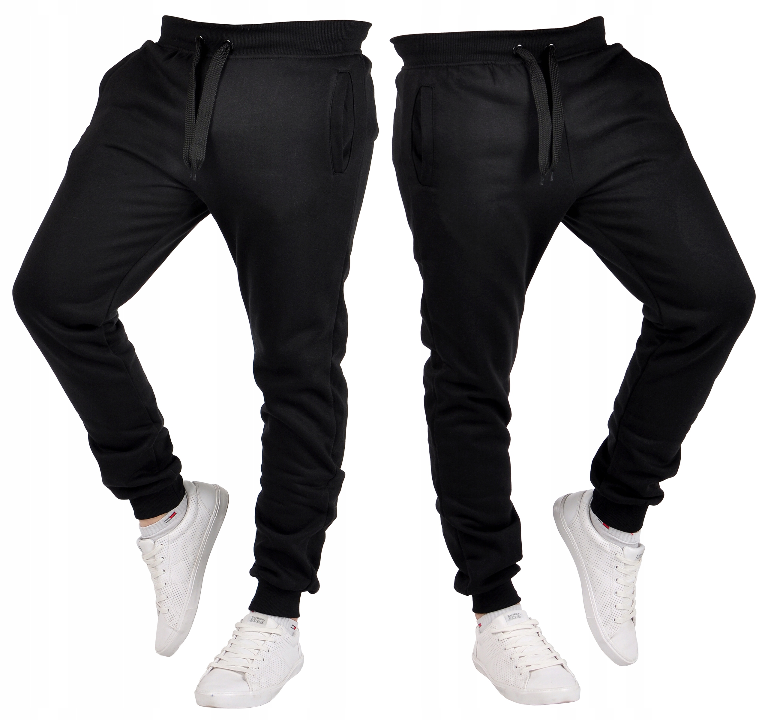 K01 r. M MĘSKIE SPODNIE DRESOWE JOGGERY GŁADKIE