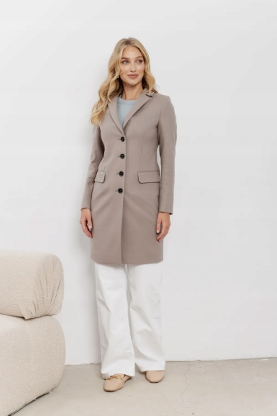 Klasický kabát diplomatka jaro-léto Passero Magda Natural 36 SS26