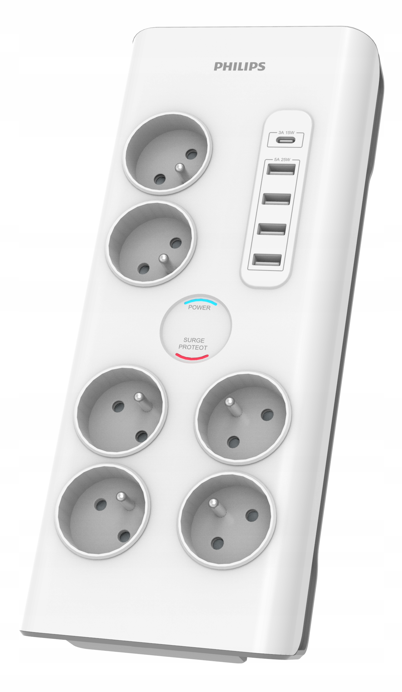 Přepěťová ochrana Philips SPN7060WA/60, bílá, 2m
