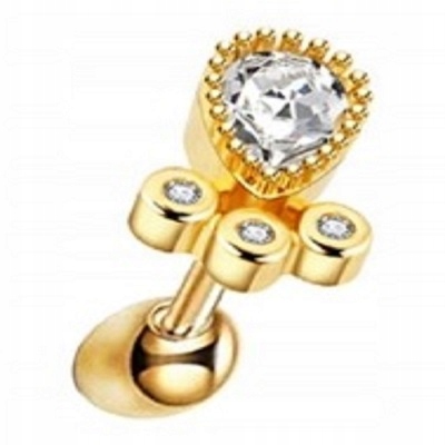 Kolczyk do Ucha, Chrząstki Z Kryształkiem SS316L