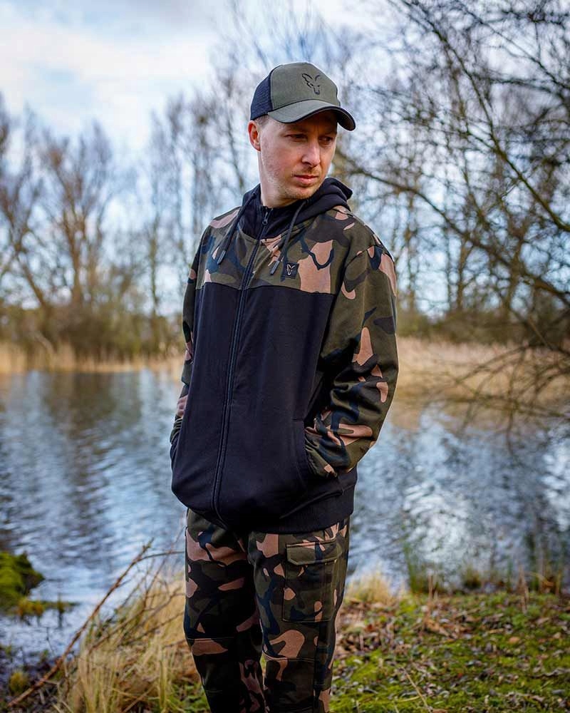 BLUZA FOX LW BLACK CAMO SPLIT ZIP HOODY ROZM XL Materiał dominujący bawełna