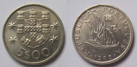 Portugalia 5 escudo 1985
