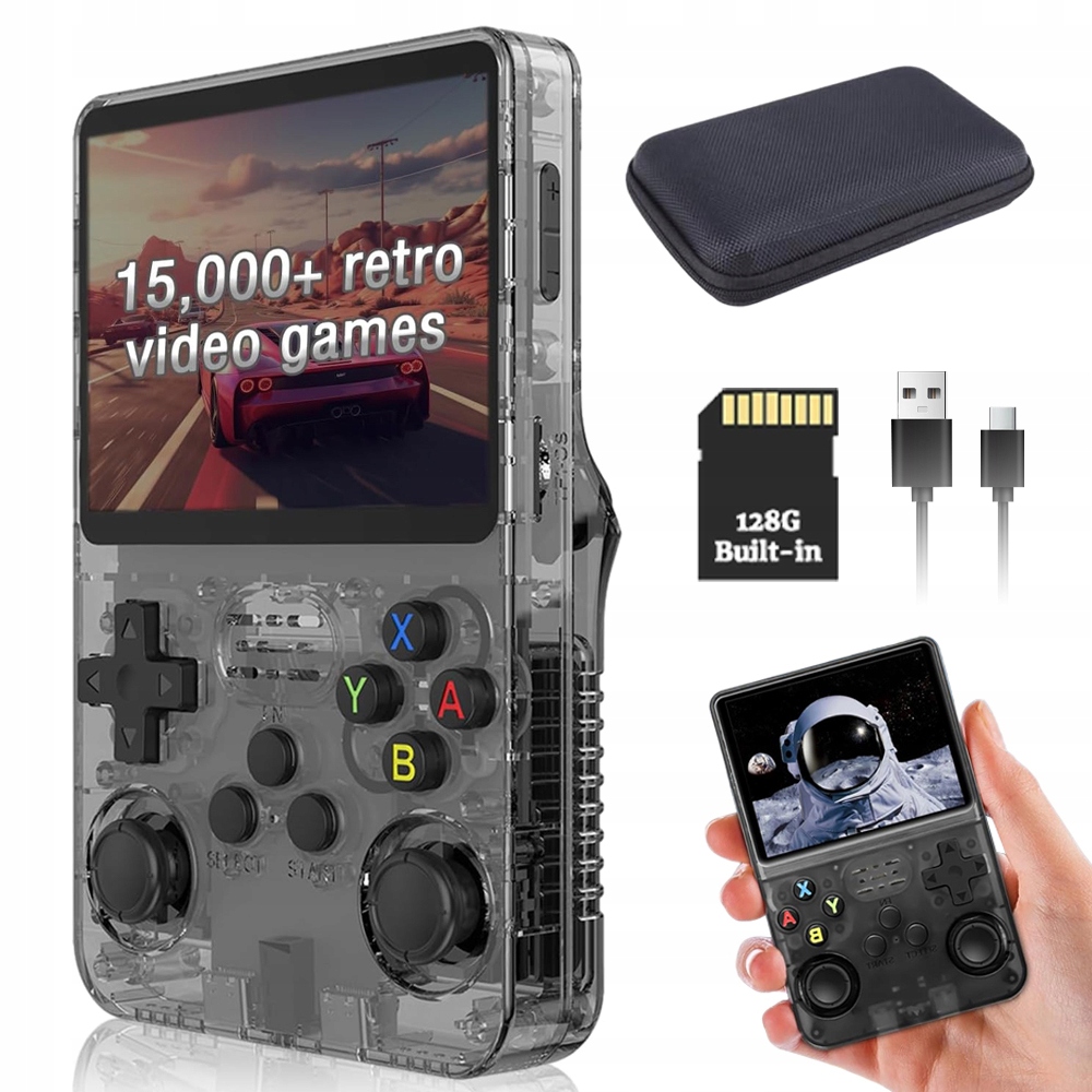 Przenośna Konsola Do Gier R36S Retro Ponad 21 000 Gier Duża Pojemność