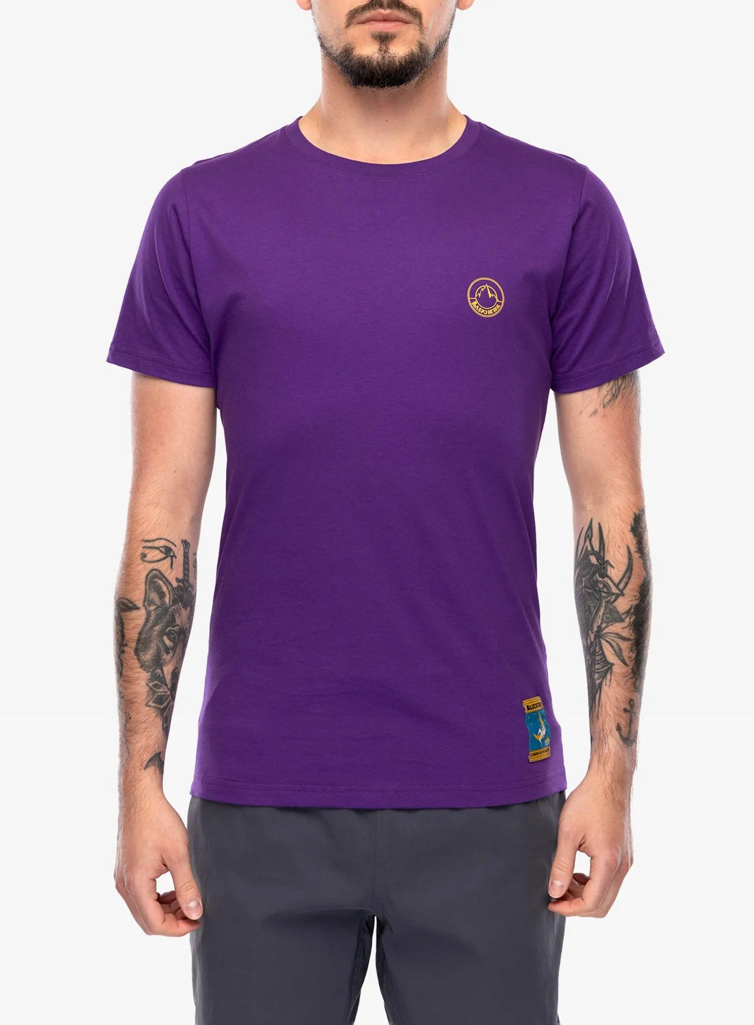 Koszulka z nadrukiem La Sportiva Climbing on the Moon T violet/yellow L